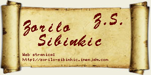 Zorilo Sibinkić vizit kartica